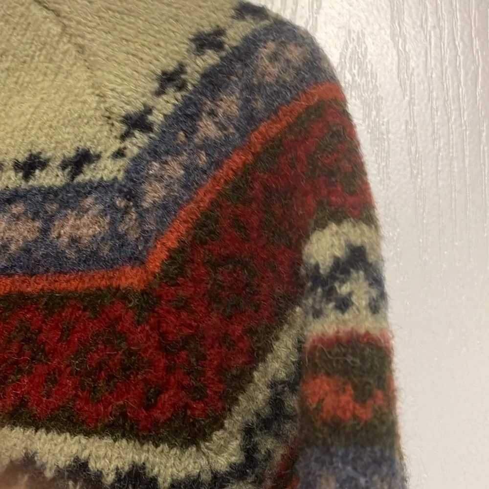 Vintage Paul Harris Nordic Fair Isle Shetland Wool Full Zip Sweater Sz S - Picture 8 of 16